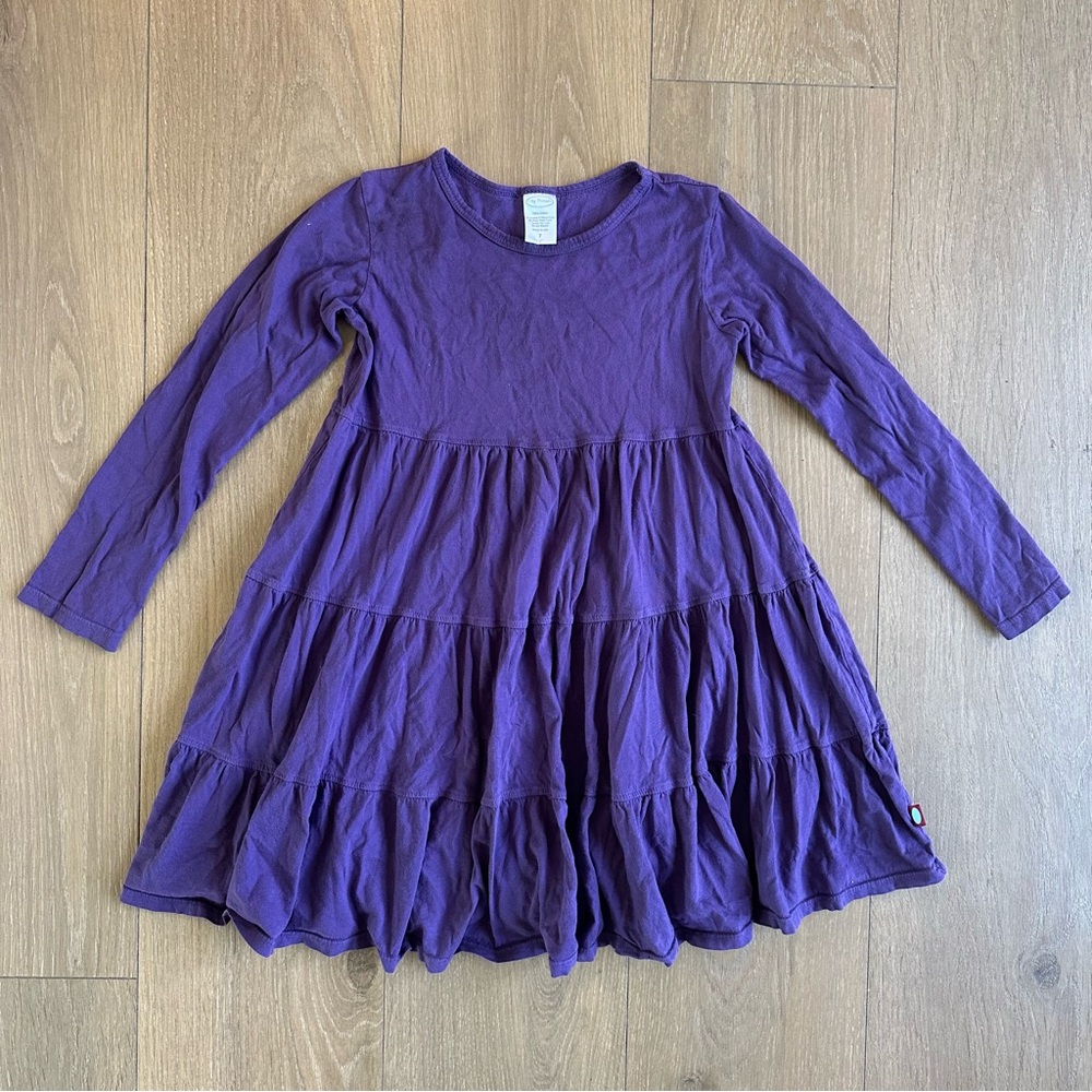 City Threads Purple tiered Long Sleeve Dress